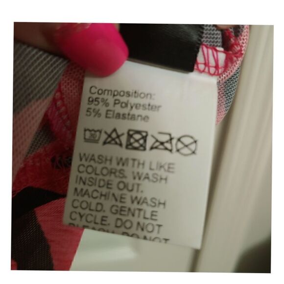 Women's Sleeveless Crop Top Black & Hot Pink Zebra Print Transparent NWOT 4X - Picture 4 of 5